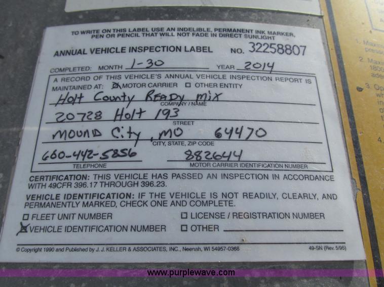 image for item F7380 1992 Mate semi-frameless 26' aluminum end dump trailer