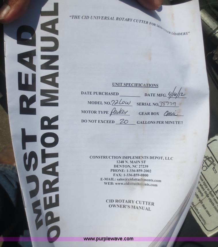 image for item F8267 2012 Low Universal 72 skid steer rotary cutter