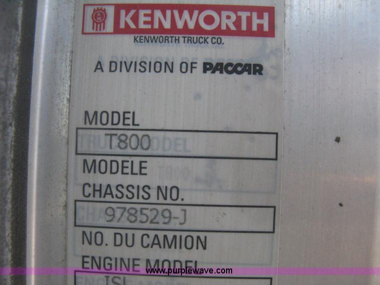 image for item G8281 2005 Kenworth T800 semi truck with knuckle boom crane and winch