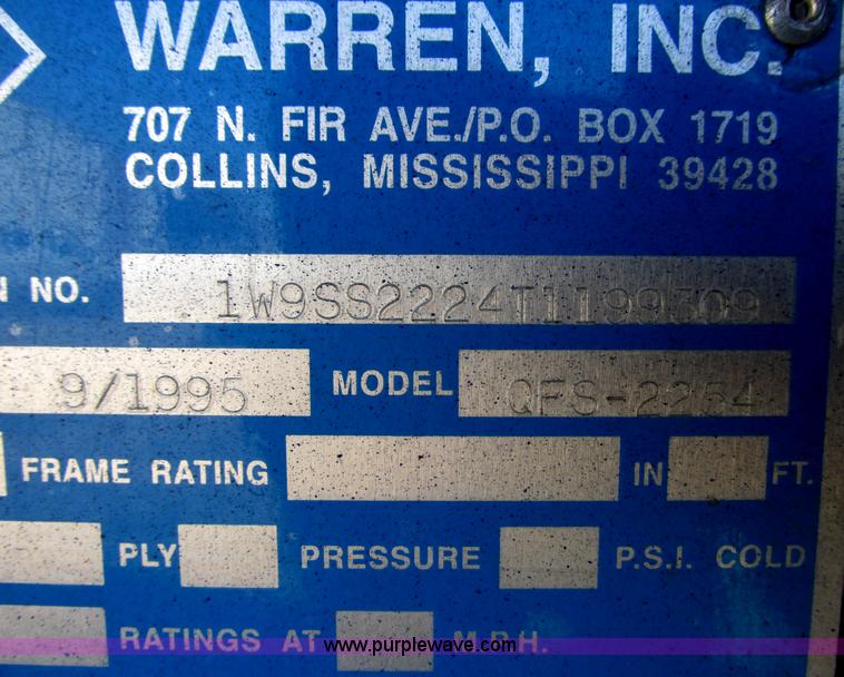 image for item G8768 1996 Warren QFS-2254 end dump trailer