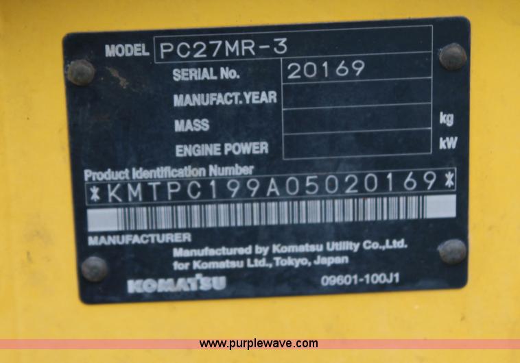 image for item H2658 2008 Komatsu PC27MR-3 mini excavator
