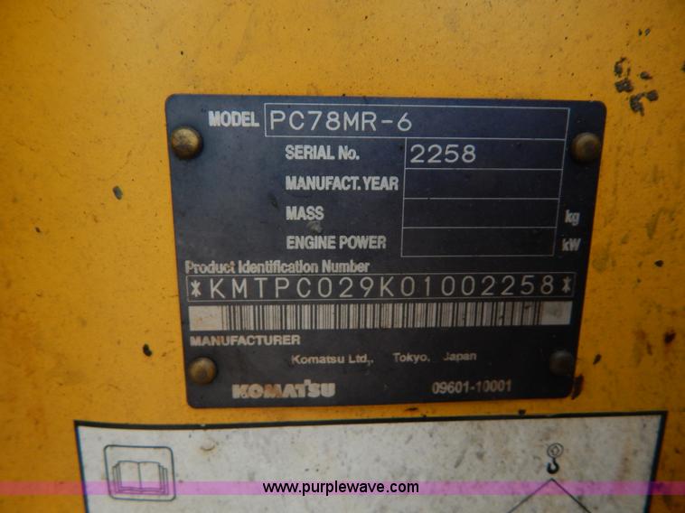 image for item H3397 2006 Komatsu PC78MR-6 mini excavator
