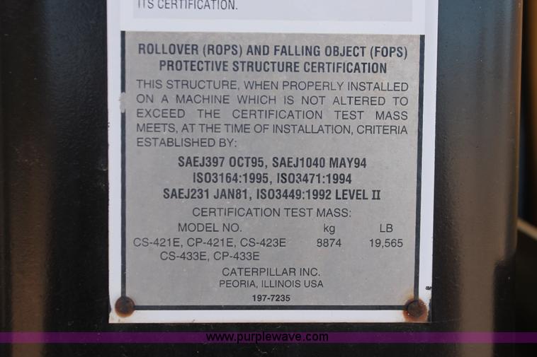 image for item H5675 2003 Caterpillar CP-433E vibratory padfoot compactor