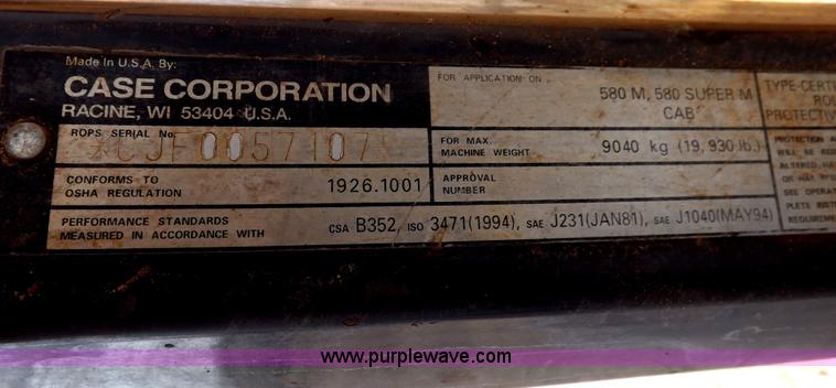 image for item I9023 2003 Case 580 Super M backhoe