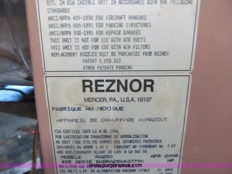 image for item E4773 Reznor RA250 multi oil fired heater