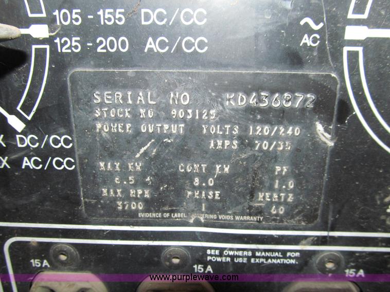 image for item E4775 Miller Bobcat 225G AC/DC welder generator