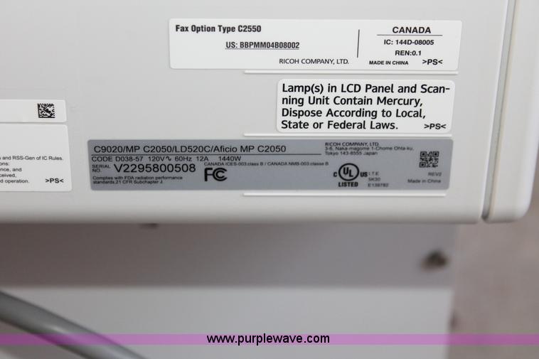 image for item F9080 Ricoh Aficio MP C2050 document server