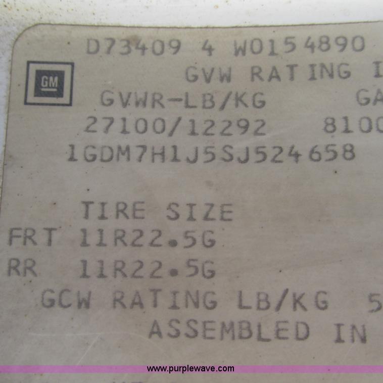 image for item G9305 1995 GMC TopKick service truck