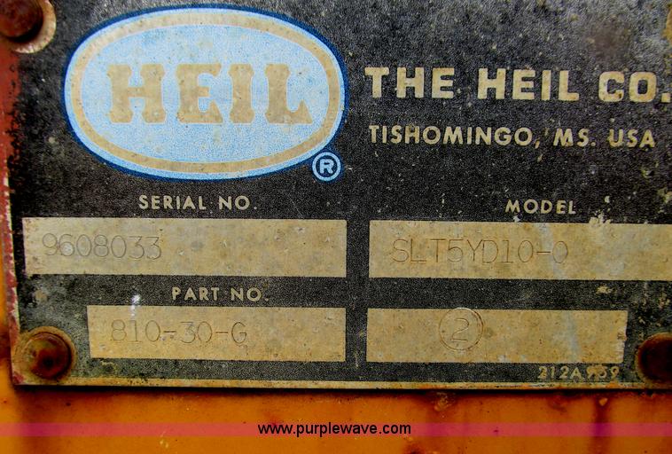 image for item G9312 Heil SLT5YD10-0 dump bed