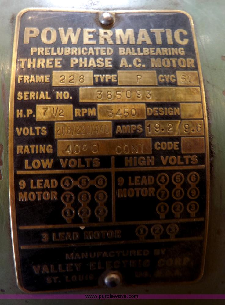 image for item H1899 Powermatic 221 wood planer