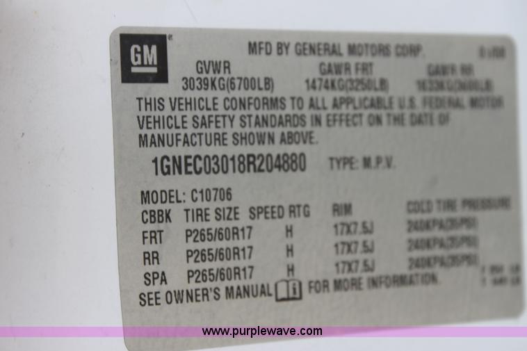 image for item H2086 2008 Chevrolet Tahoe SUV