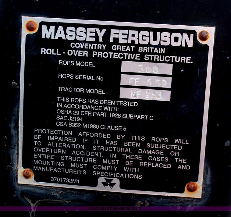 image for item H5654 1995 Massey-Ferguson 253 tractor