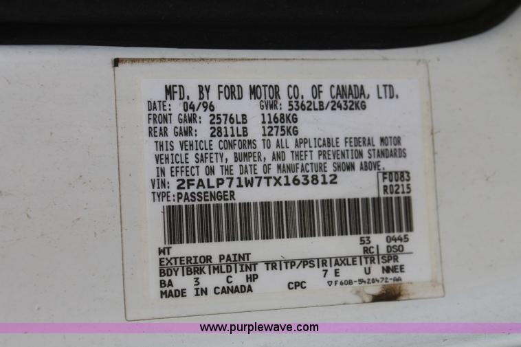 image for item H5661 1996 Ford Crown Victoria Police Interceptor