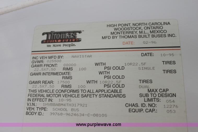 image for item I7415 1996 International 3800 school bus