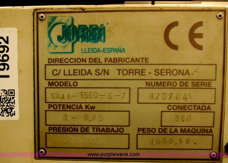 image for item I9692 Jordi CHAA-1550-6-7 hydraulic plate bending machine