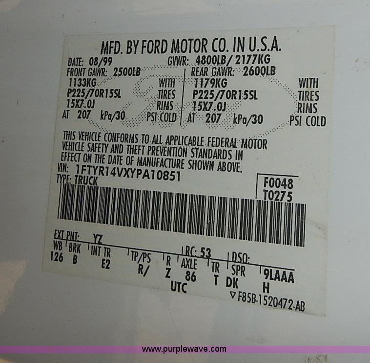 image for item J3203 2000 Ford Ranger XLT SuperCab pickup truck