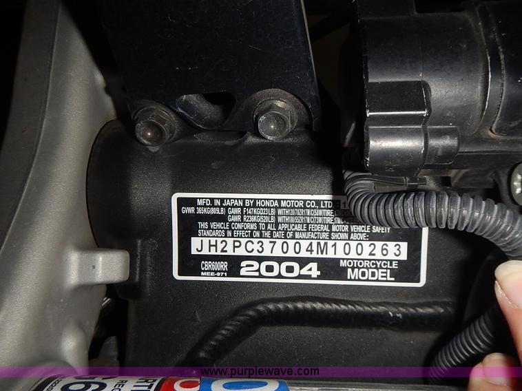 image for item AC9043 2004 Honda CBR600RR motorcycle