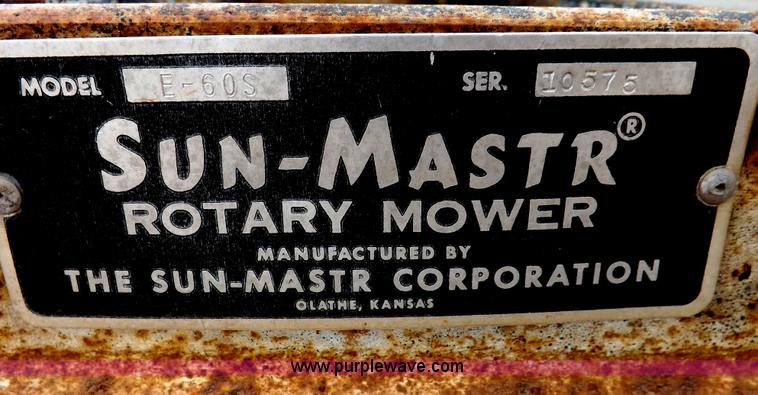 image for item H1879 Sunmaster E-60S 5' rotary mower