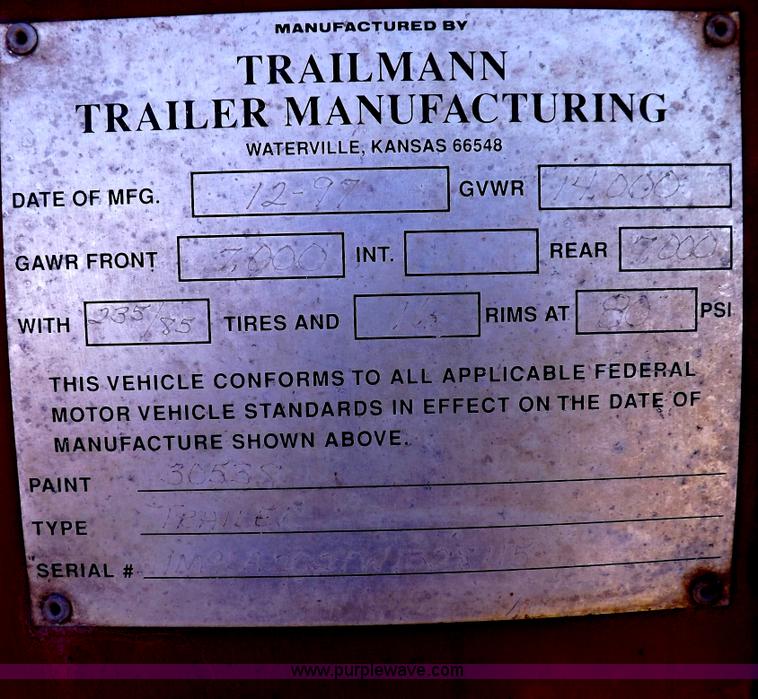 image for item H1908 1998 Trailmann livestock trailer