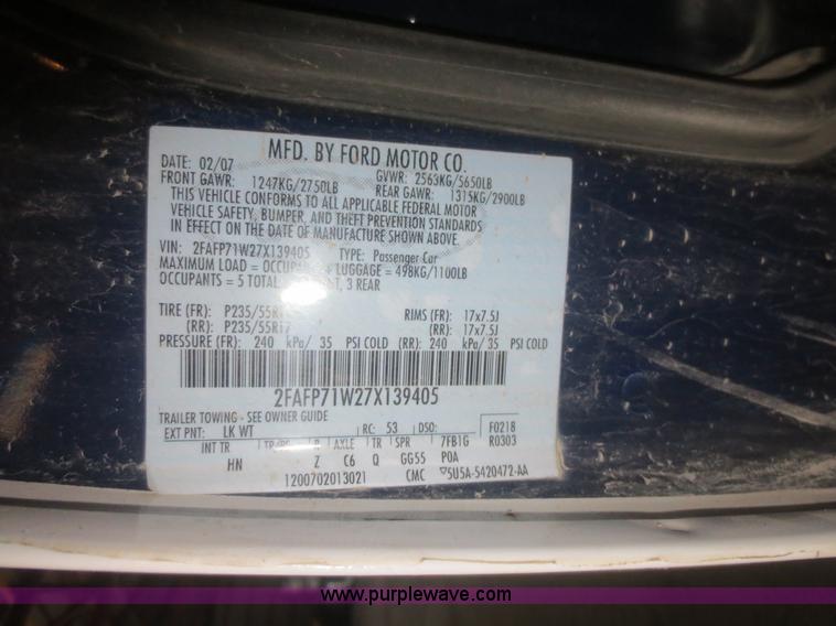 image for item F6959 2007 Ford Crown Victoria Police Interceptor