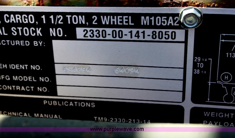 image for item I7462 Military pintle hitch trailer