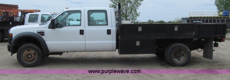 image for item J3478 2008 Ford F450 Super Duty XL Crew Cab flatbed truck