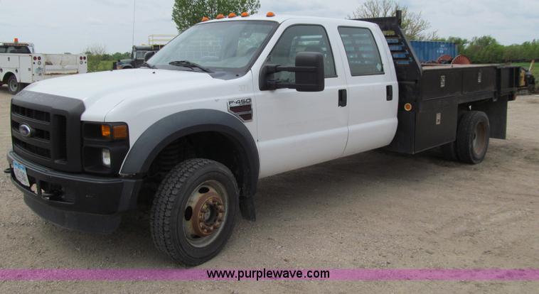 image for item J3478 2008 Ford F450 Super Duty XL Crew Cab flatbed truck