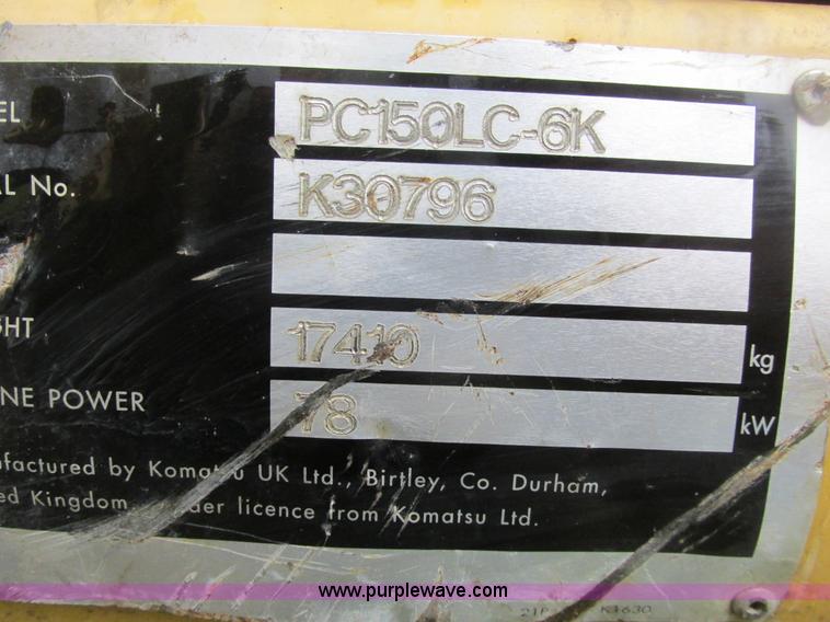 image for item A8687 1999 Komatsu PC150LC-6K excavator