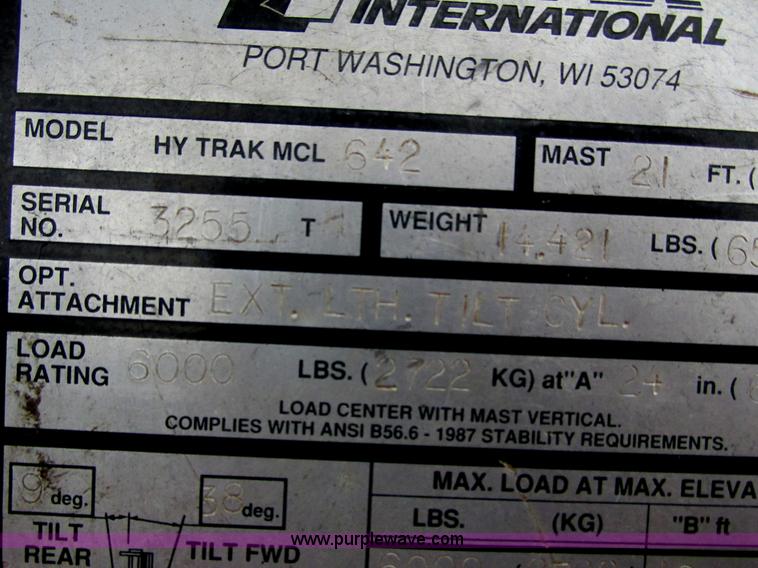 image for item G8760 Hytrak MCL642 forklift