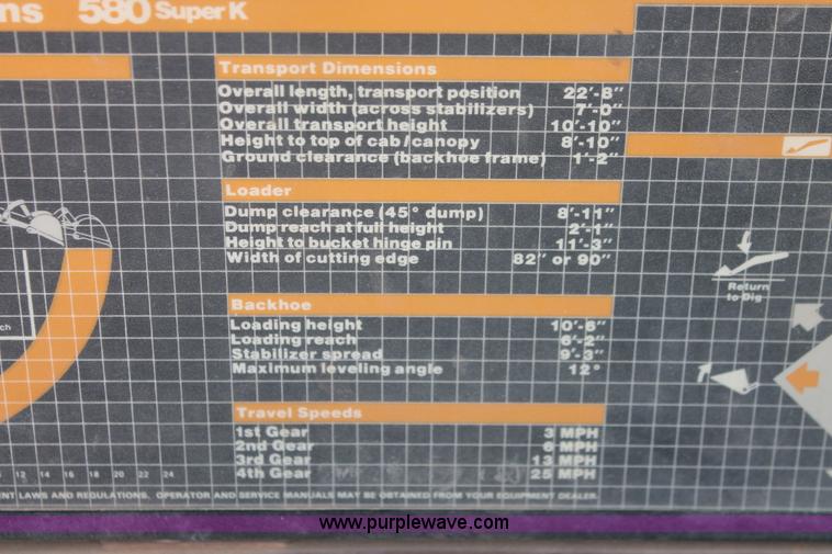 image for item H5655 1992 Case 580 Super K Construction King backhoe