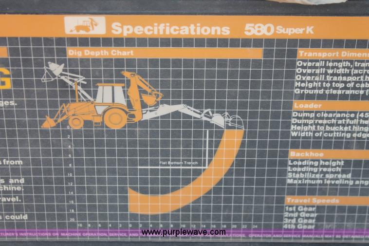 image for item H5655 1992 Case 580 Super K Construction King backhoe