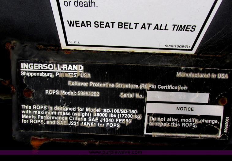 image for item I2565 1995 Ingersoll Rand SD-70F vibratory padfoot compactor