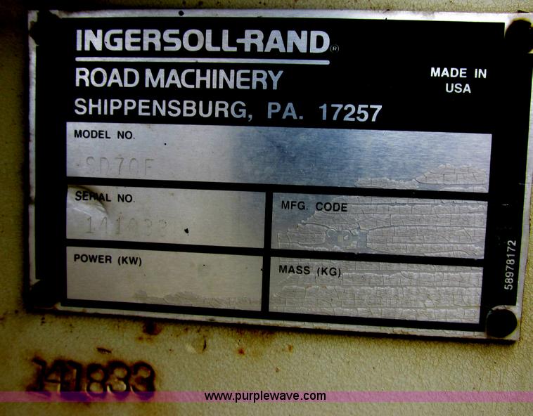 image for item I2565 1995 Ingersoll Rand SD-70F vibratory padfoot compactor