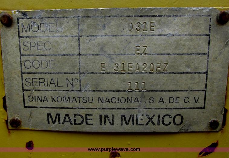 image for item I2566 Komatsu D31E dozer