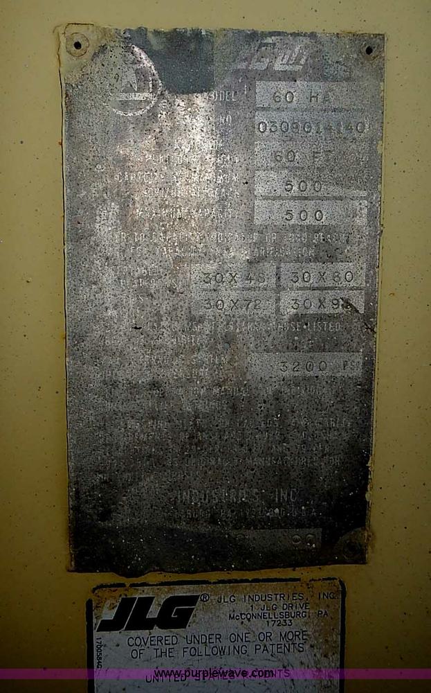 image for item I3618 1990 JLG 60HA boom lift