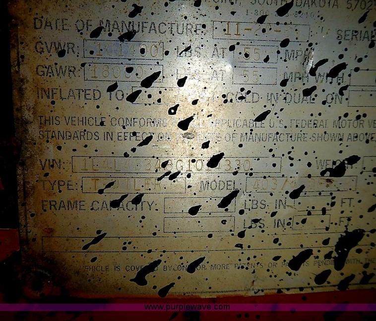 image for item I3620 1986 Load King 403/4DFP lowboy trailer