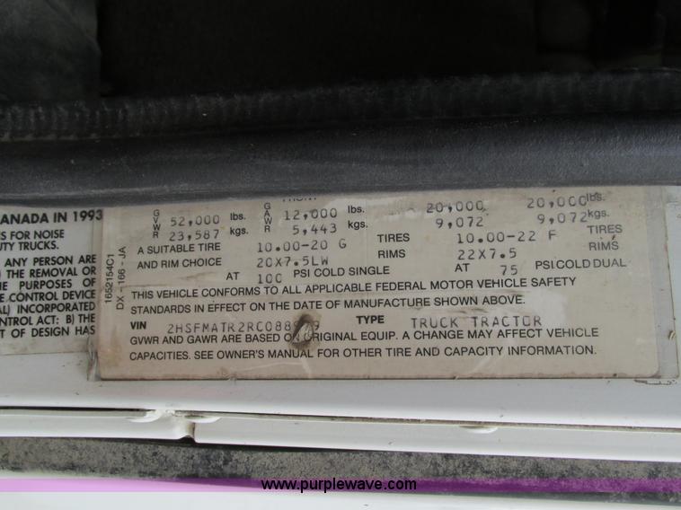 image for item I4177 1994 International 9200 dump truck