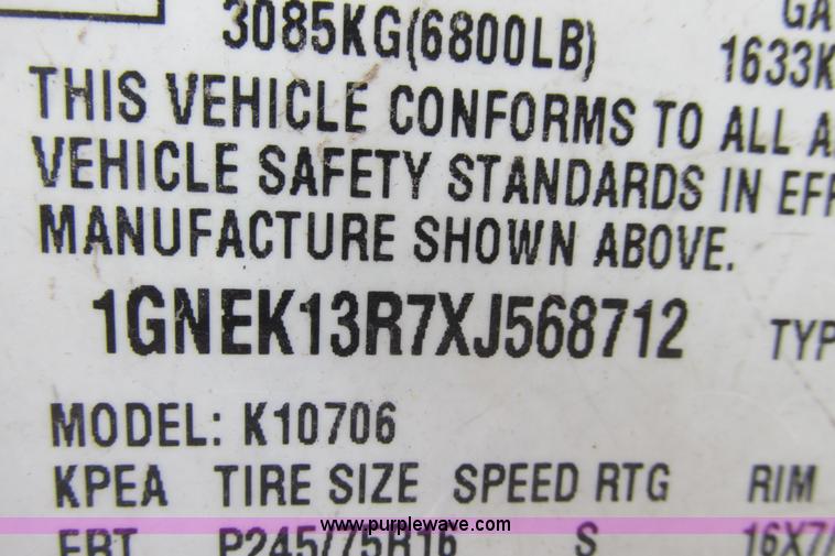 image for item I9626 1999 Chevrolet Tahoe SUV