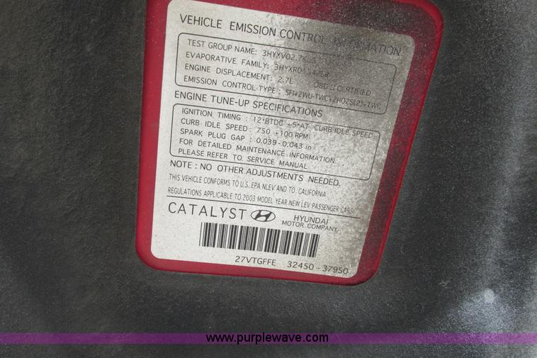image for item I9628 2003 Hyundai Tiburon GT