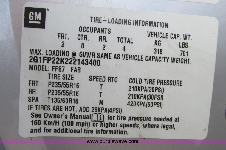 image for item I9647 2002 Chevrolet Camaro