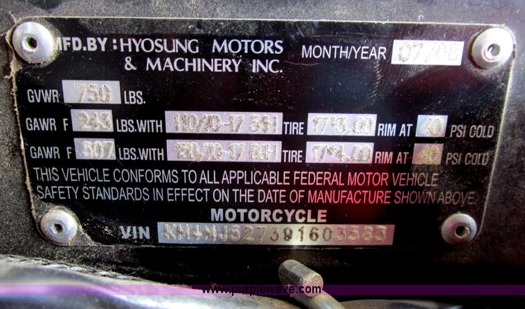 image for item I9684 2009 Hyosung RS motorcycle