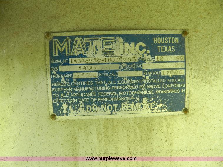 image for item H2470 1996 Mate end dump aluminum trailer