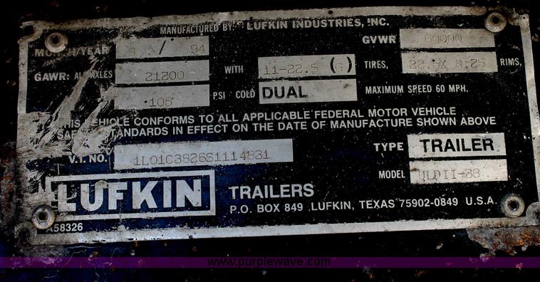 image for item H2996 1995 Lufkin ULDII-38 end dump trailer