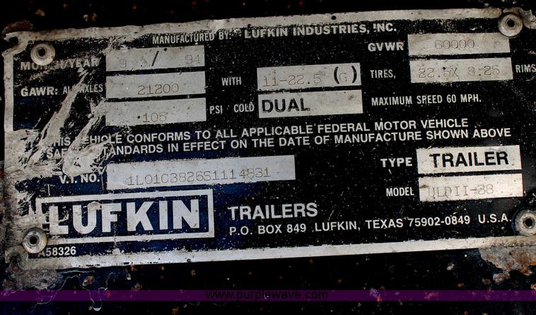 image for item H2996 1995 Lufkin ULDII-38 end dump trailer