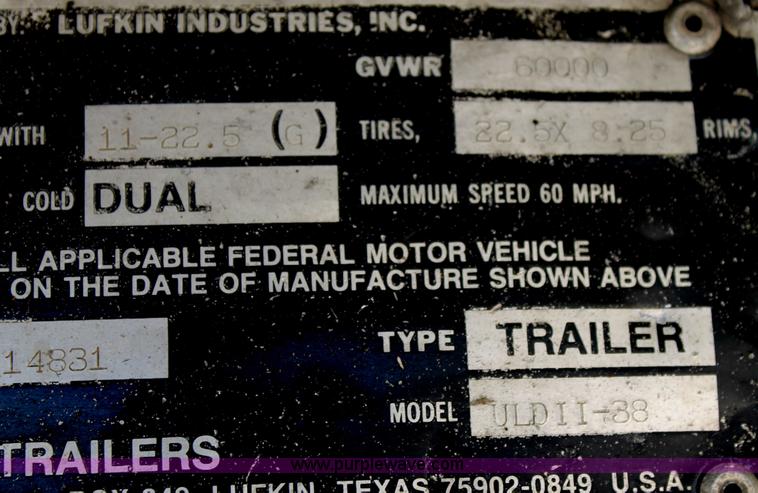 image for item H2996 1995 Lufkin ULDII-38 end dump trailer