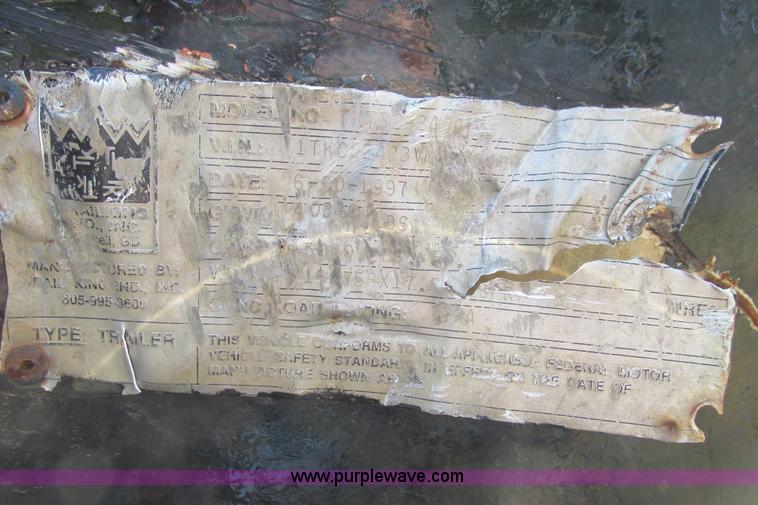 image for item I9636 1997 Trail King TKT32 tilt deck flatbed trailer