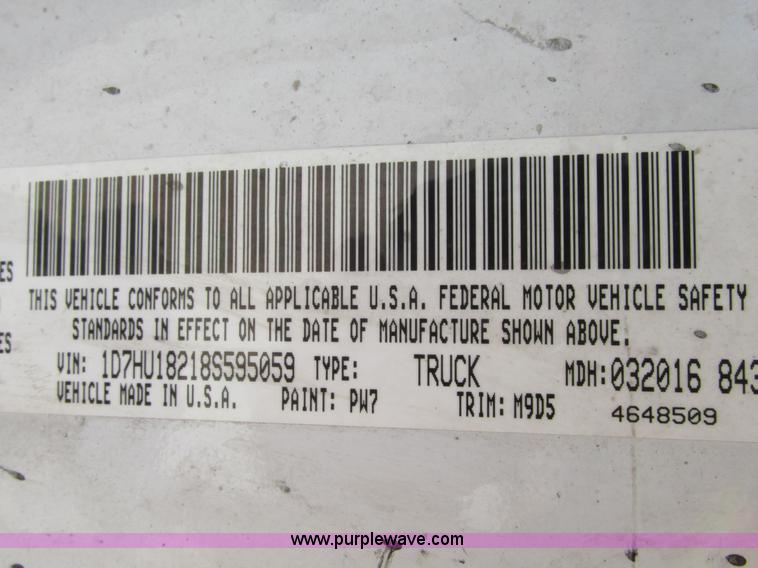 image for item G9120 2008 Dodge Ram 1500 Quad Cab pickup truck