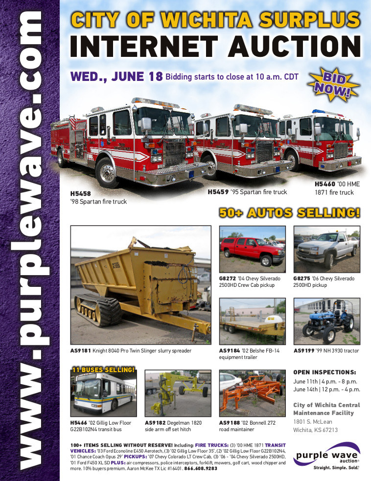 SOLD! City of Wichita Surplus Auction Items Sold 6182014 Purple