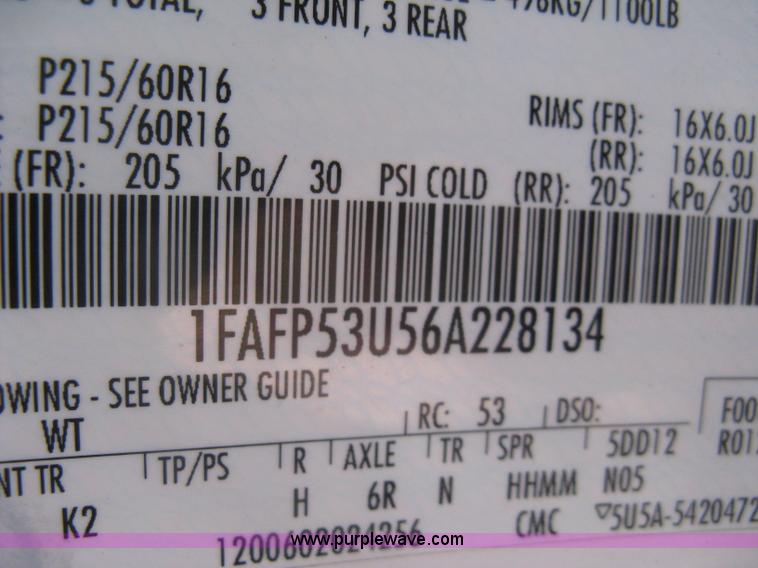 image for item AS9160 2006 Ford Taurus SE