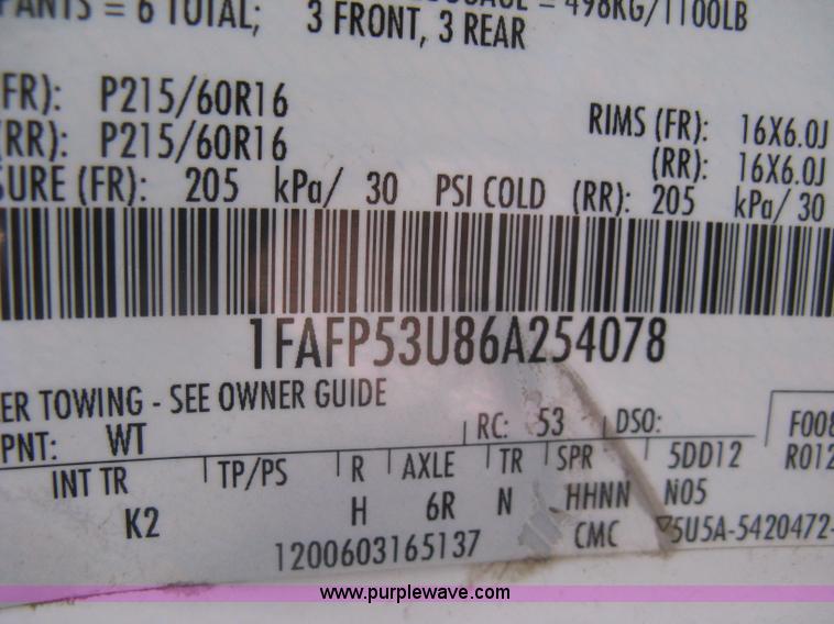 image for item AS9161 2006 Ford Taurus SE